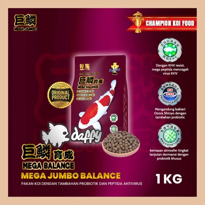 Mega Jumbo JUMBO 1 KG (Growth) pelet pakan koi mega jumbo koi food