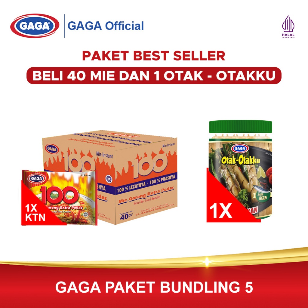 

PAKET SPESIAL GAGA 100 Goreng Extra Pedas 1 KTN + 1 GAGA Otak-Otakku 1 Toples (GG182)