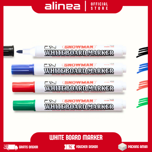 

[GROSIR 1/3/6/12 PCS] SNOWMAN SPIDOL PAPAN TULIS PUTIH TINTA HITAM
