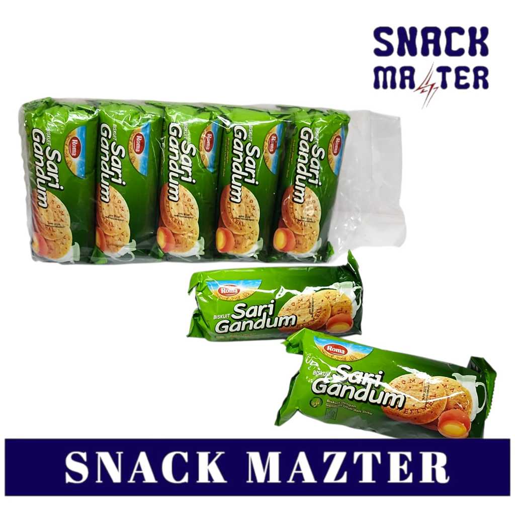 

Roma Biskuit Sari Gandum Roll BAG - Netto 149 gr x 5 pcs