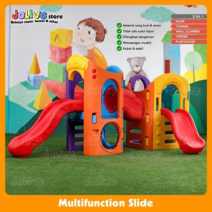 Perosotan Anak Multifunction Slide Tunnel Jumbo Playhouse Playground Equipment