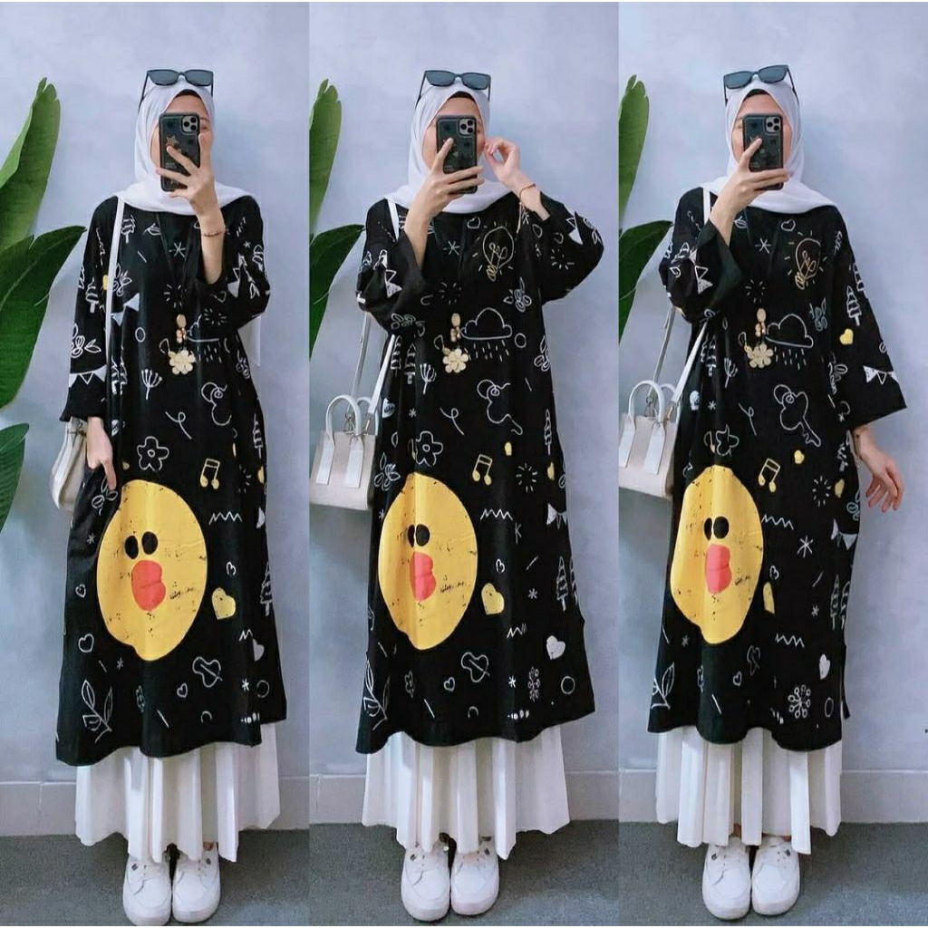 Moncik Long Tunik, tunik bahan kaos combat premium jumbo fit XXXXL ld 130-140 termurah terlaris keki