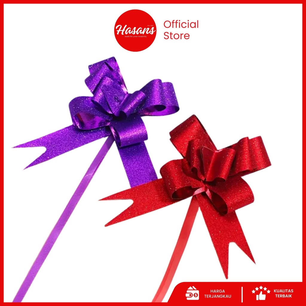 

[10 Pcs] Pita Tarik Metalik / PIta Serut Metalik / Pita Kado / Pita Hiasan Parcel / Pita Kupu Kupu / Tali Kado S03