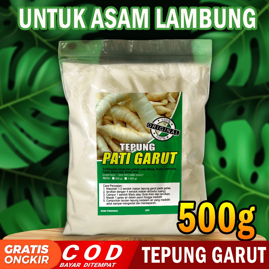 

TEPUNG GARUT KWALITAS PREMIUM 500g / TEPUNG GARUT UNTUK ASAM LAMBUNG / PATI GARUT