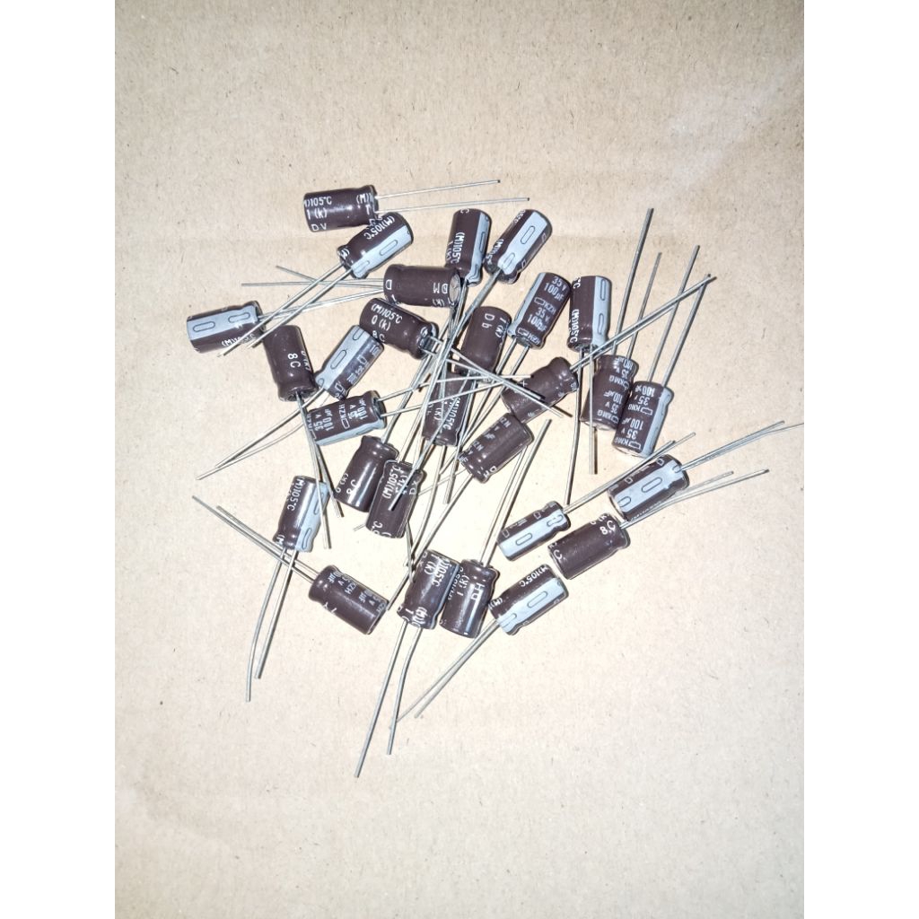 50Pcs  Elko 35v 100uf Elco 100uf 35v Original