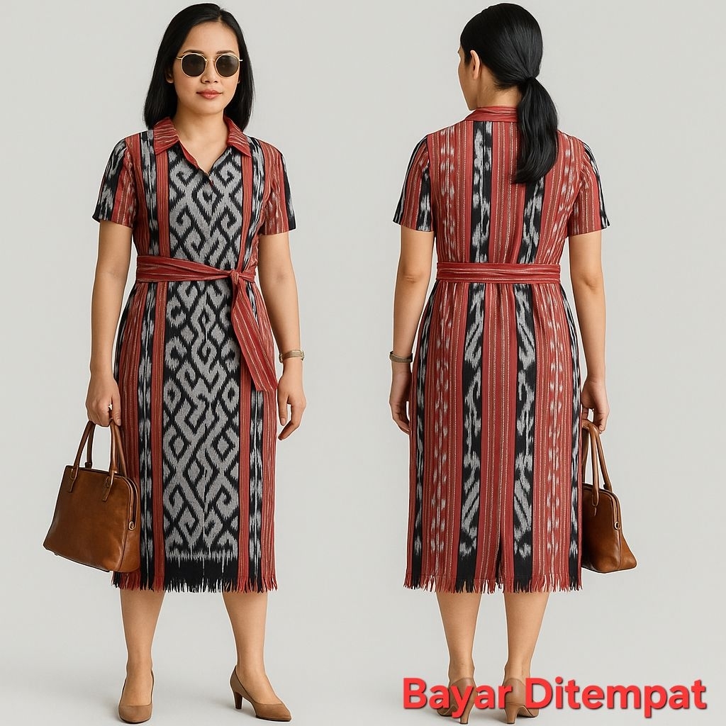 DRESS TENUN JEPARA / DRES TENUN WANITA /DRESS TENUN ETNIK / DRESS TENUN NTT / DRESS TENUN JUMBO / BA