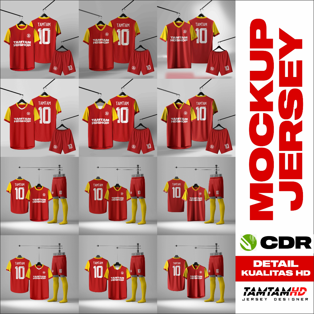 Mockup Jersey Lengan Pendek Hanger (Corel Draw/CDR)