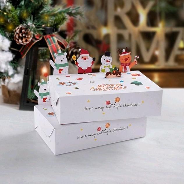 

Cake Dus Kue Donat Natal Box Roti White Christmas Packaging Cake Ukuran 15x9x4 cm