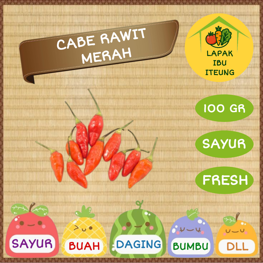 

CABE RAWIT MERAH INSTAN BANDUNG 100GR 1ONS SEGAR / CABAI FRESH SAYUR SAYURAN PASAR