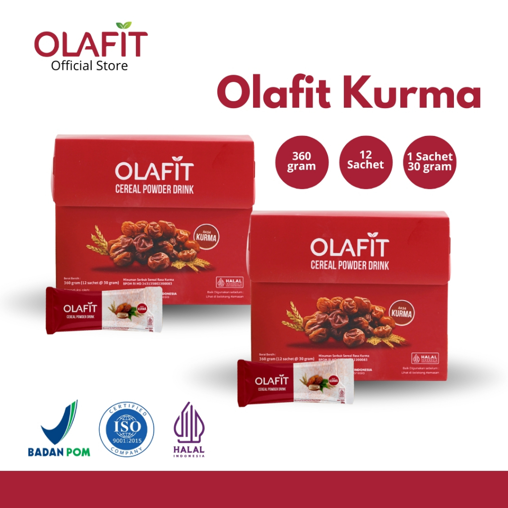 

OLAFIT 2 BOX Meal Replacement Multigrain Cereal Powder Drink Rasa Kurma 2 Box Isi 32 Pcs Makanan Minuman Diet Sereal Sehat GOFIT GROUP