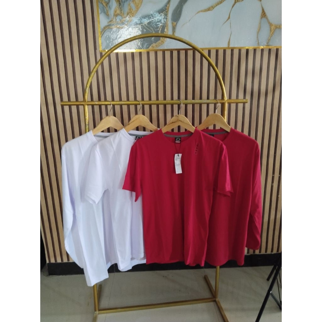 KAOS MERAH PUTIH POLOS AGUSTUSAN/ LENGAN PANJANG DAN PENDEK