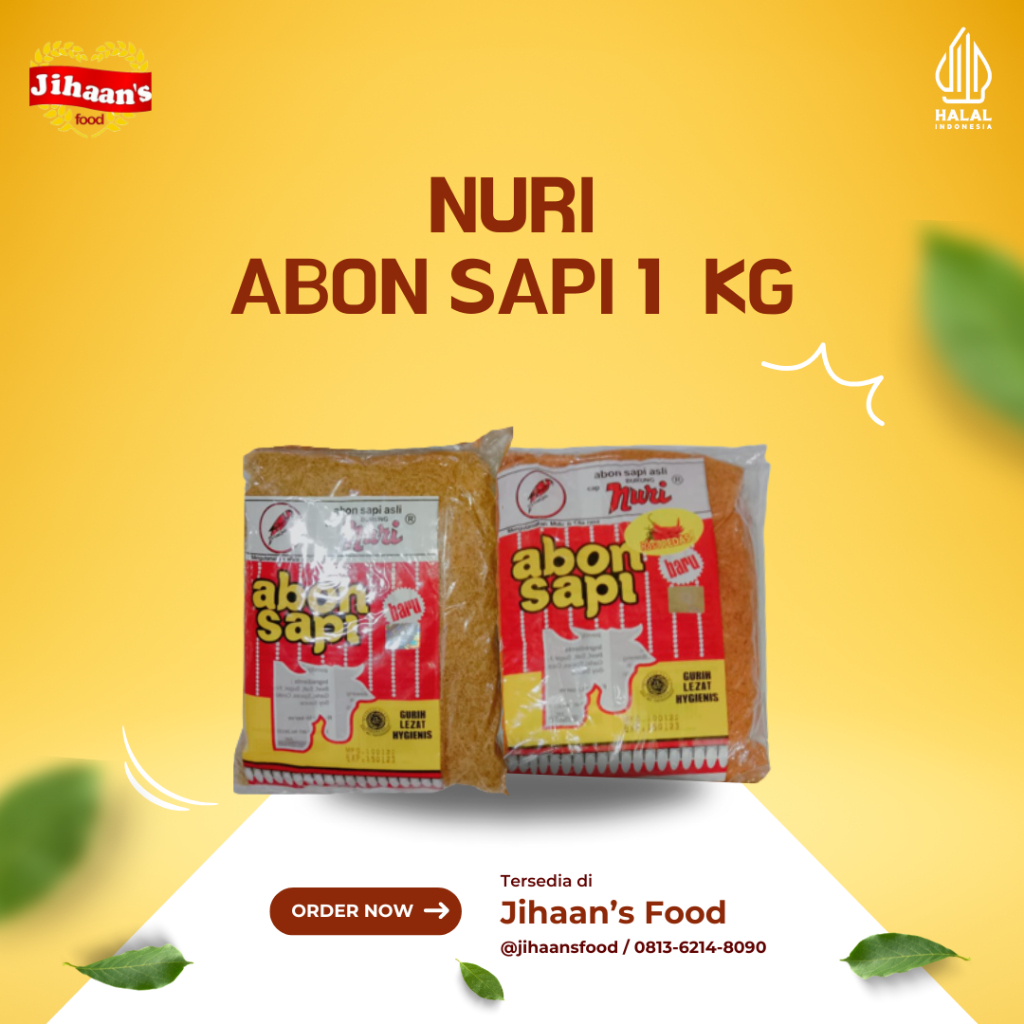 

Abon Sapi Nuri 1 KG Pedas /Manis - Jihaan's Food Medan