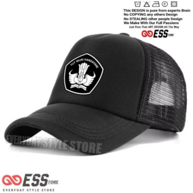 TOPI TRUCKER TUT WURI HANDAYANI LOGO HITAM // TOPI SD SMP SMA SMK