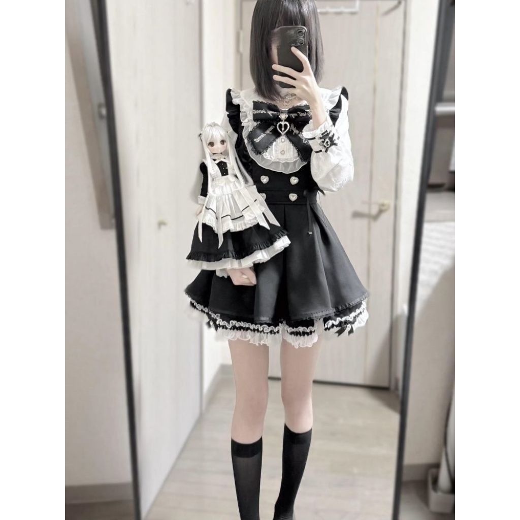 honeyL | liz*lisa dupes japanese jirai kei ryousangata design, pure contrast color waist stitching d