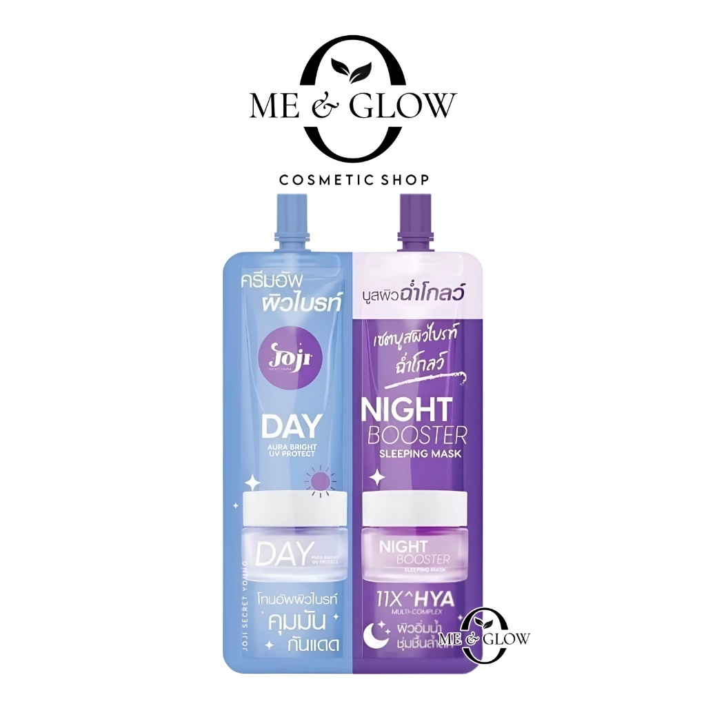 JOJI SECRET YOUNG DAY AURA BRIGHT UV PROTECT & NIGHT BOOSTER SLEEPING MASK 8ml + 8ml - ORIGINAL THAI