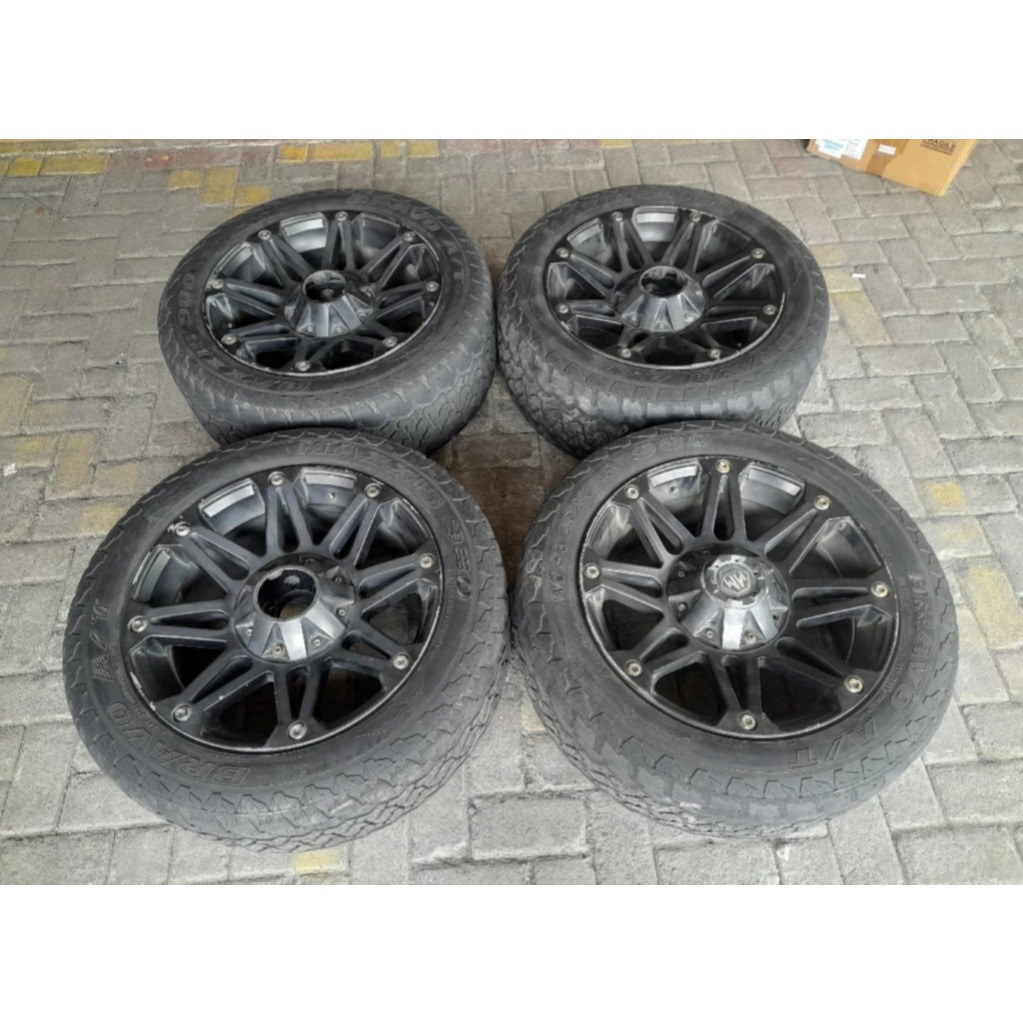 VELG MOBIL RACING KLEAK RING 20 LEBAR 9 LUBANG BAUT PCD 6X114 ET0 + BAN MAXXIS 265 55 R20 NAVARA