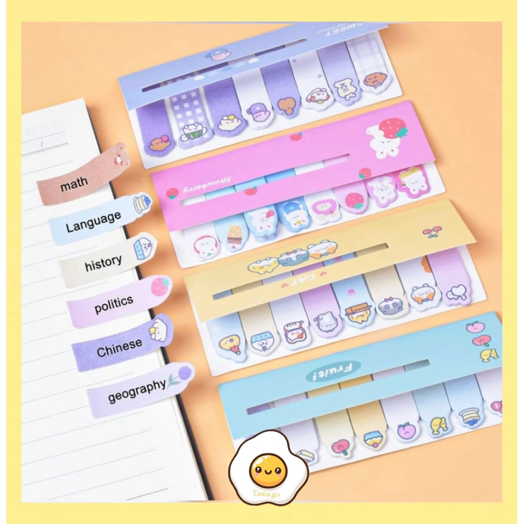 

Sticky Note 8IN1 (120 Lembar) / Kertas Memo Tempel Karakter 8IN1 Tempelan Kertas Catatan 120 Lembar Pembatas Buku Karakter Hewan Lucu Penanda Buku Stationery Memo Pad Convenience Cute 8 IN 1