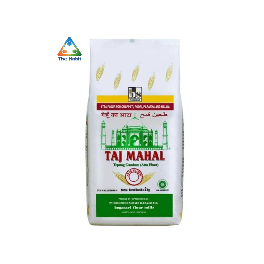 

(The Habit) Taj Mahal tepung Gandum halus 2kg wholewheat flour Atta Flour 2 Kg tepung gandum dengan serat tinggi