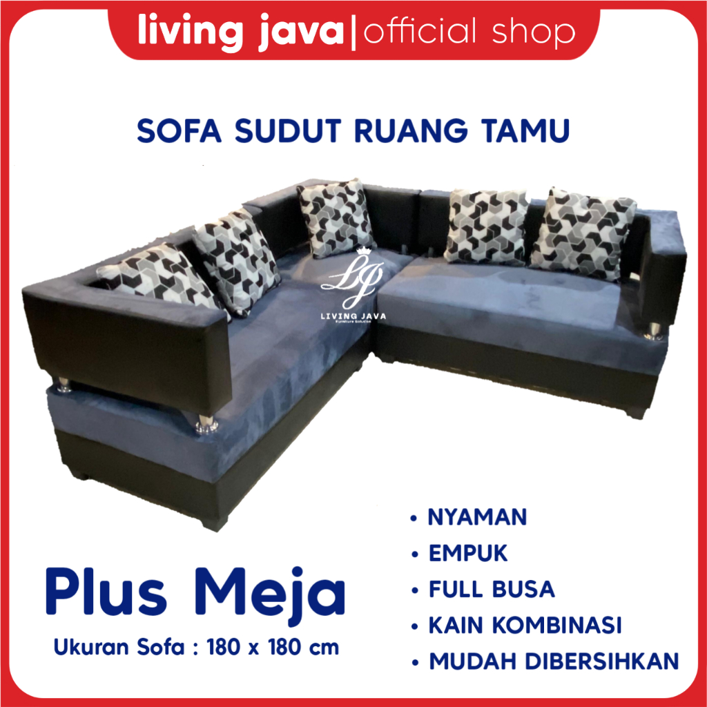Sofa Sudut L Jasmine Tiger Set Meja Bandung
