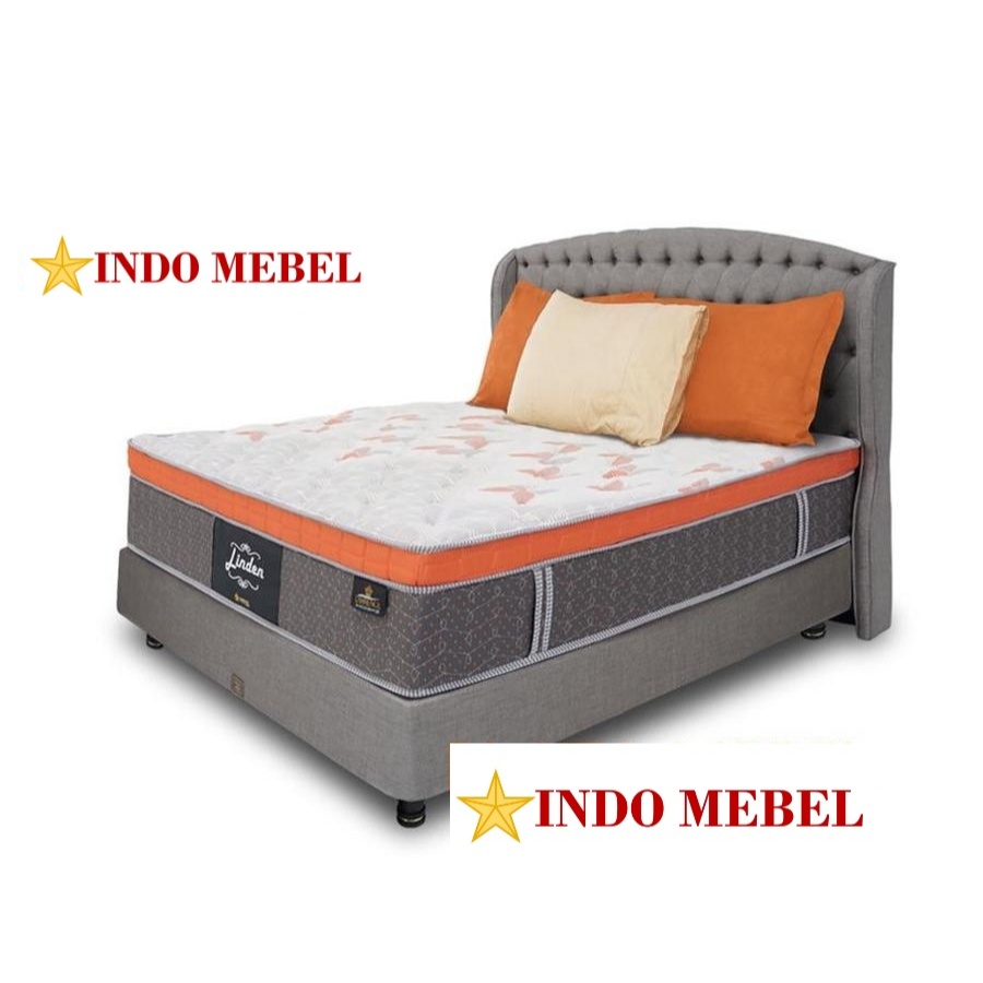 SET Spring Bed Linden LAWRENCE Latex 160 - 180 x 200 (FULLSET) - SET 160x200 Promo Murah Ready Makas