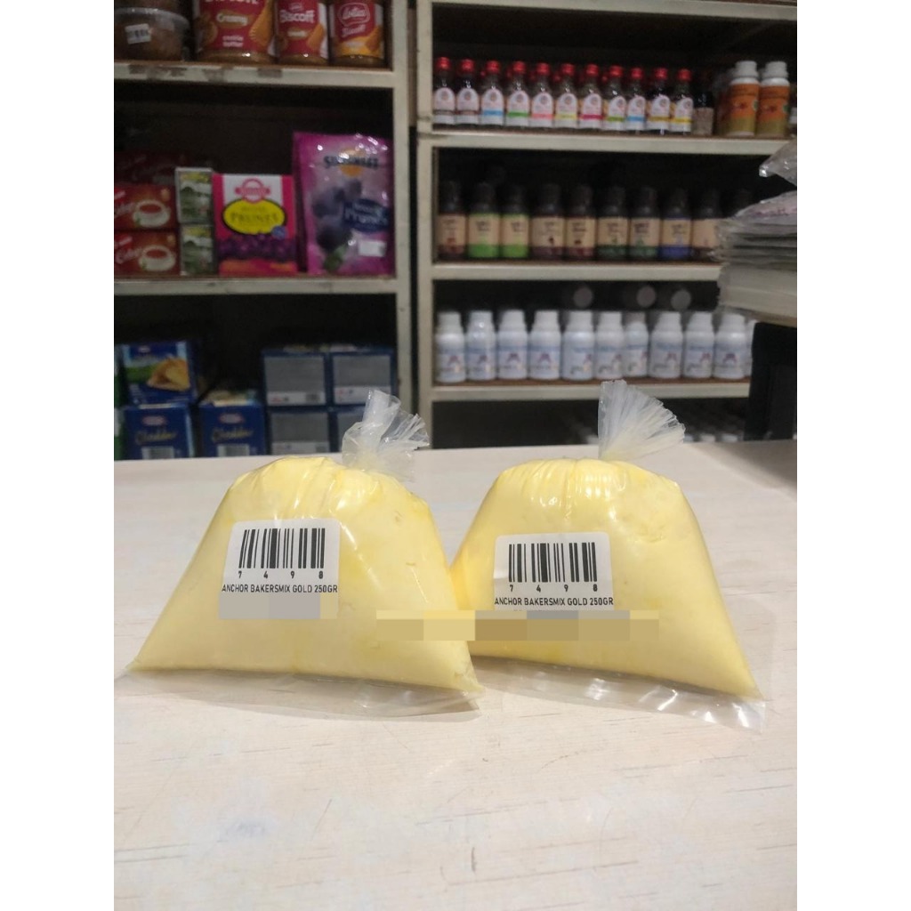 

ANCHOR BAKERSMIX GOLD MIX BUTTER + MARGARIN REPACK 250GR,DENGAN KANDUNGAN BUTTER 50% DAN MENTEGA 50%/AROMA SUSU LEBIH KUAT