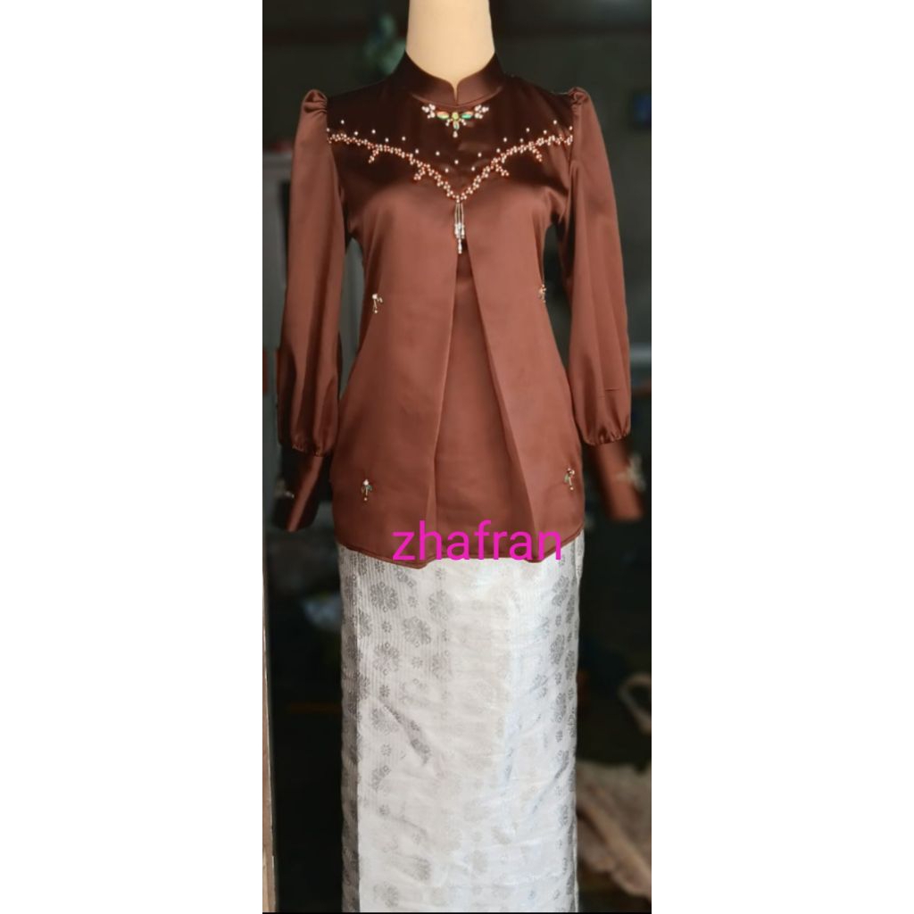 Set rok songket// setelan baju kurung melayu// set baju adat melayu