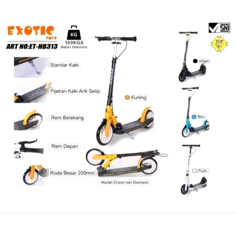Skuter Exotic Et Hb 313 Skuter Anak Dan Dewasa Bisa Dilipat - Skuter / Scooter / Otoped Co