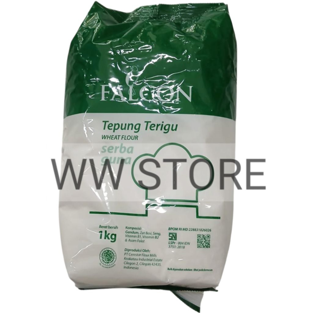 

Tepung Terigu EKONOMIS SERBA GUNA SERBAGUNA halal MUI FALCON Economical All - Purpose MultiPurpose Wheat Flour 1kg