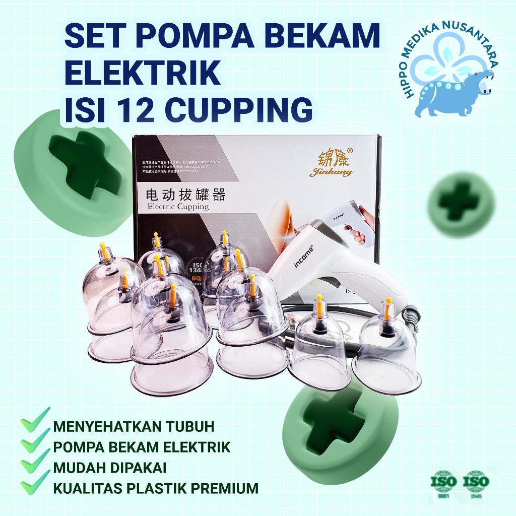 SET BEKAM POMPA ELEKTRIK ISI 12 CUPPING #hijamah#syariah#kualitaspremium#readystok