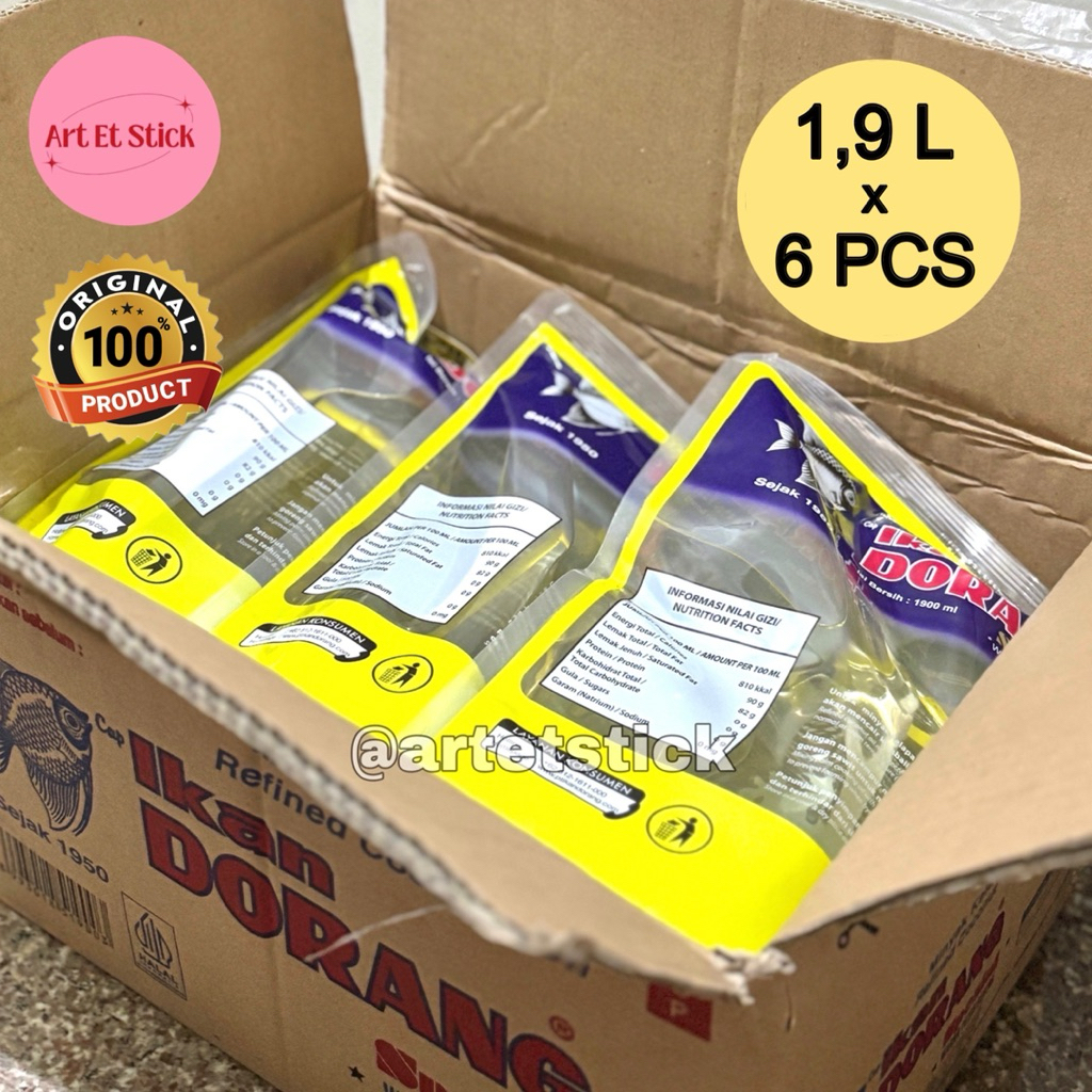 

Minyak Goreng Kelapa Ikan Dorang Special 1.9 L / 1900 ML - 1 Dus Isi 6 Pouch