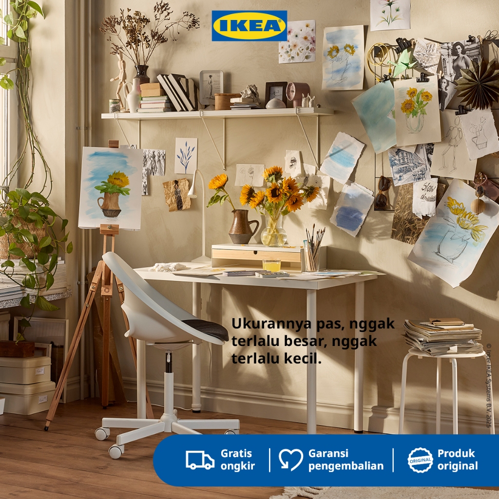 IKEA LAGKAPTEN/ADILS Meja Minimalis Berkualitas Putih 120x60 cm
