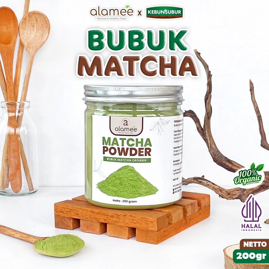

ALAMEE Matcha Powder Minuman Teh Matcha Pure Tea Powder Tanpa Campuran Gula 200gr kebunsurbur