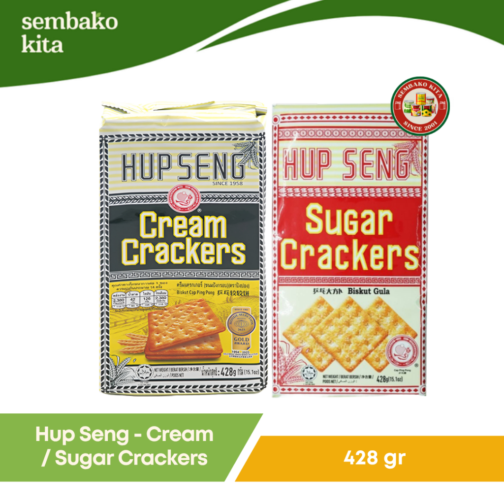 

Hup Seng - Biskuit Cream Crackers Asin / Sugar Crackers Manis 428 Gram