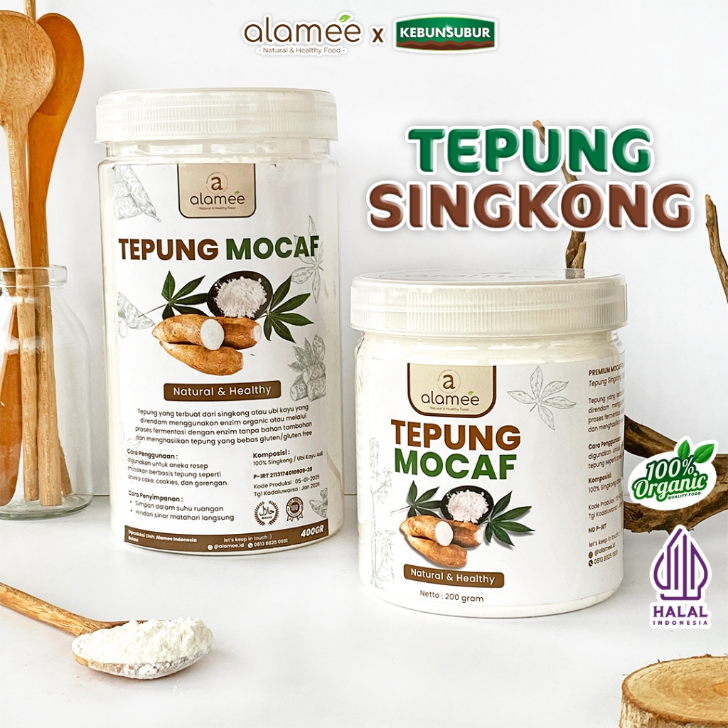 

ALAMEE Tepung Mocafine Gluten Free Tepung Singkong Sehat Rendah Gula High Fiber 400gr kebunsubur