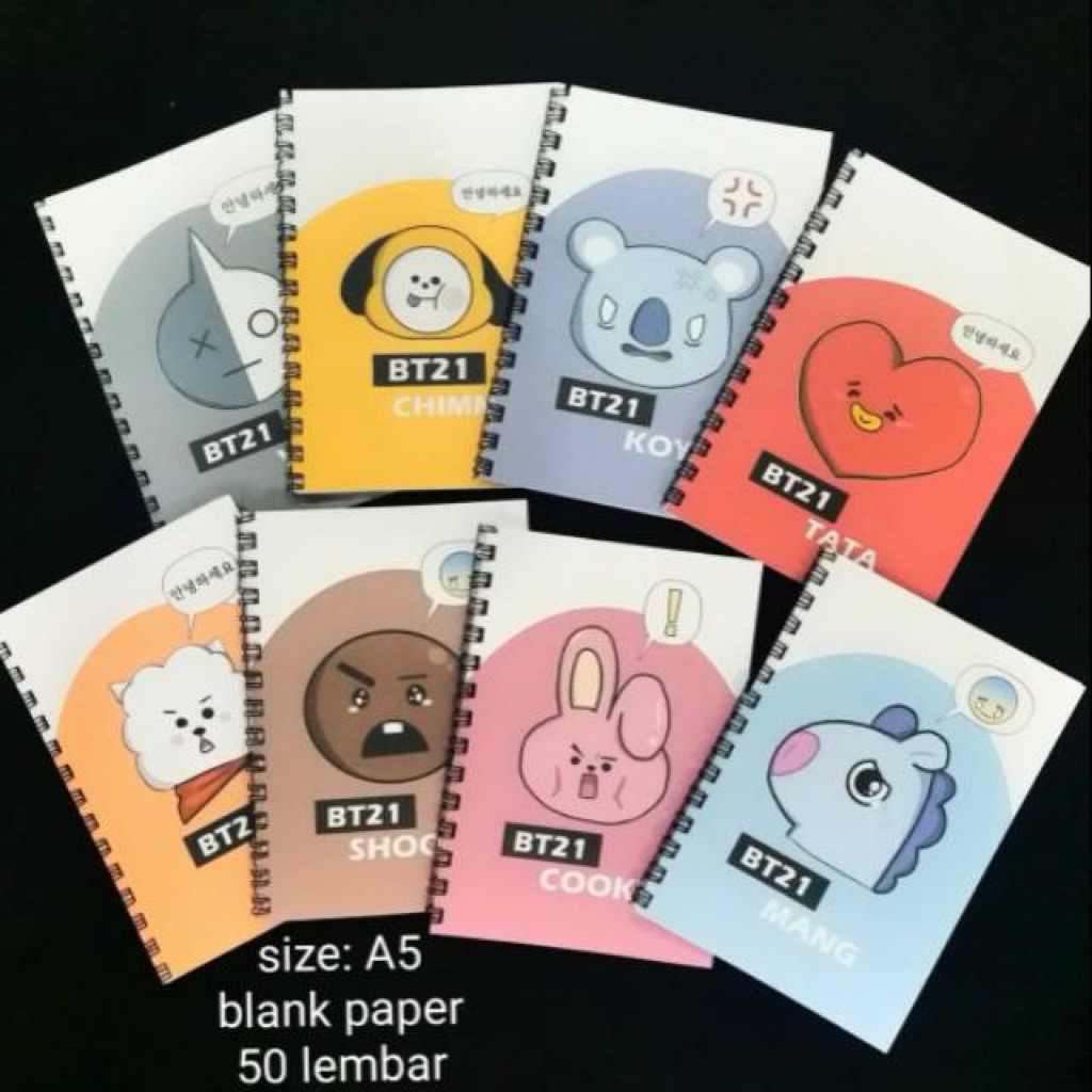 

buku kpop bts koya mang chimmy tata shooky cooky rj van sketch book buku