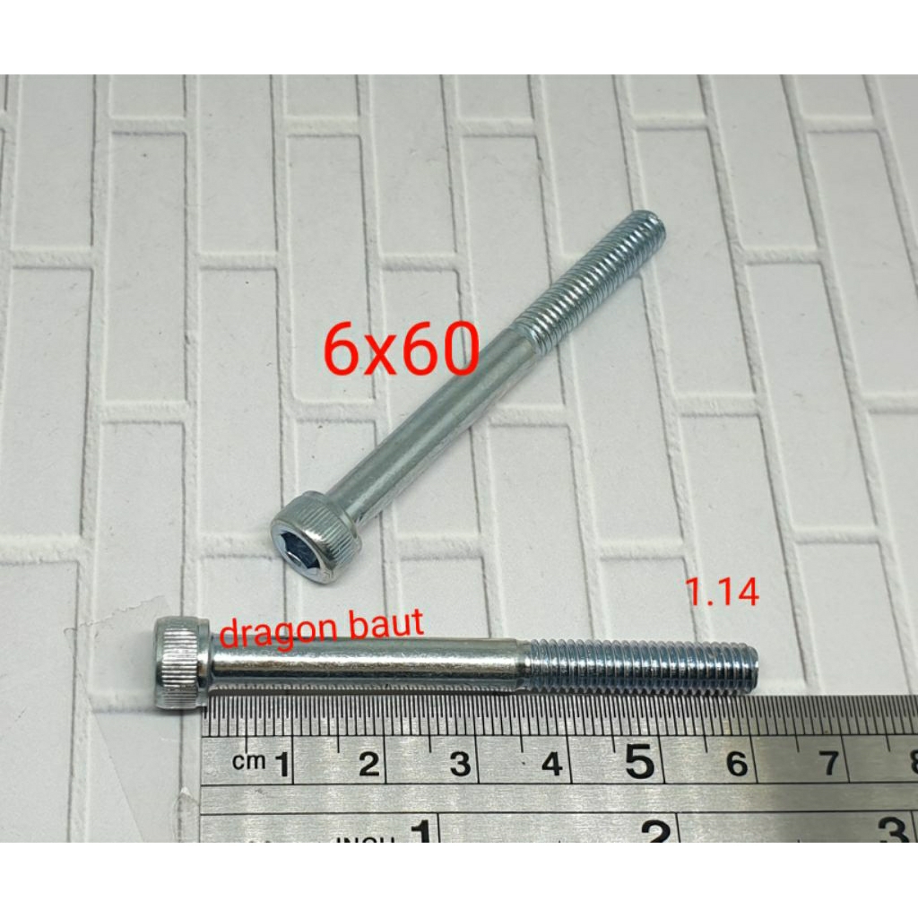 baut L5  (m6) x 6cm  (baut 10)