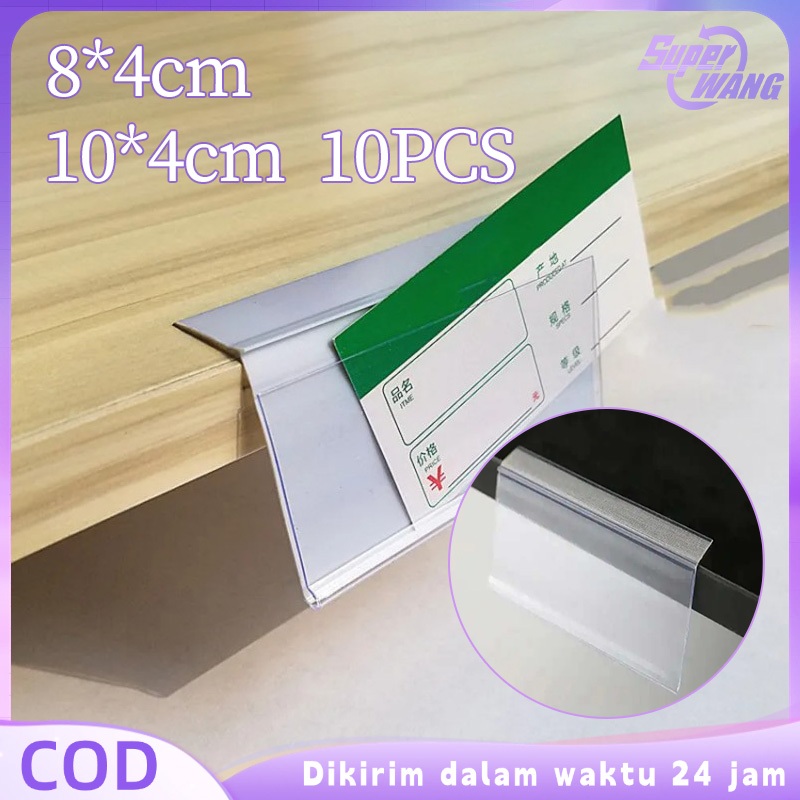 

10pcs Price Rail Double Tape Price Tag Holder Adhesive Label Harga Minimarket Price Tag Tempel