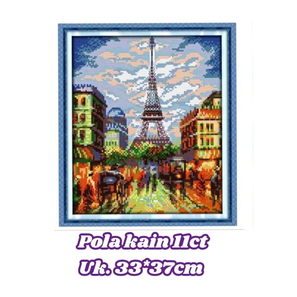 kristik NKF pola kain 11ct Paris Scenery