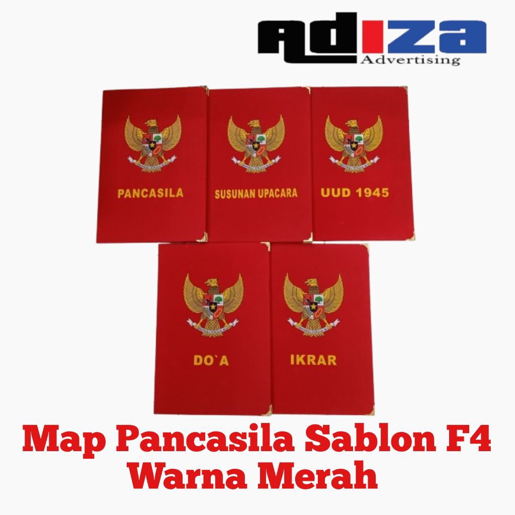 

Map Upacara Sablon ukuran F4 warna Merah, 1 pcs isi 5