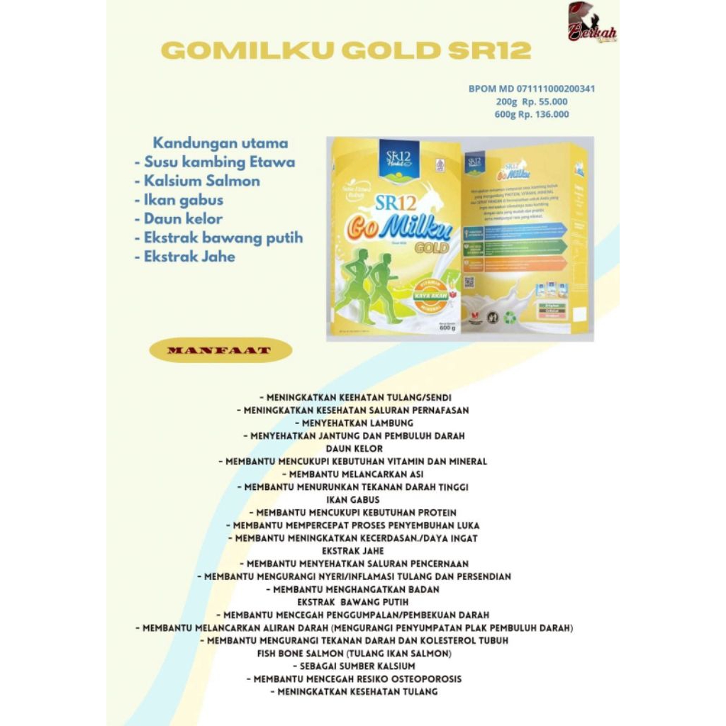 

susu gomilk ku gold Sr12, susu dewasa menyehatkan
