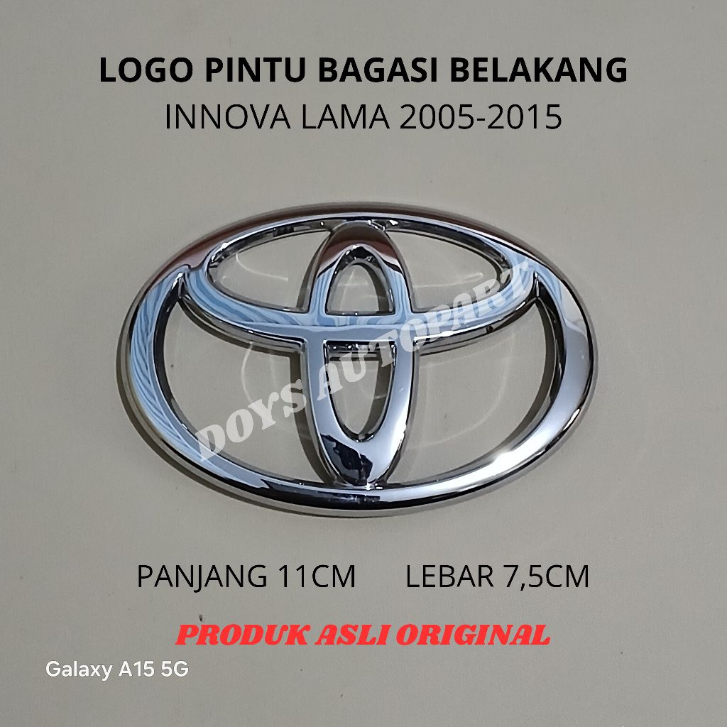 Emblem logo pintu bagasi belakang panjang 11cm Toyota kijang Innova lama 2005-2015 asli original