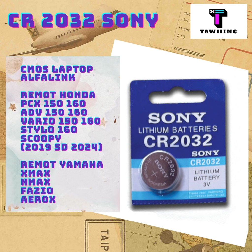 BATERAI CR2032 CR 2032 CMOS LAPTOP PC ALFALINK REMOT MOTOR HONDA YAMAHA  DLL 3V BULAT (SILVER)