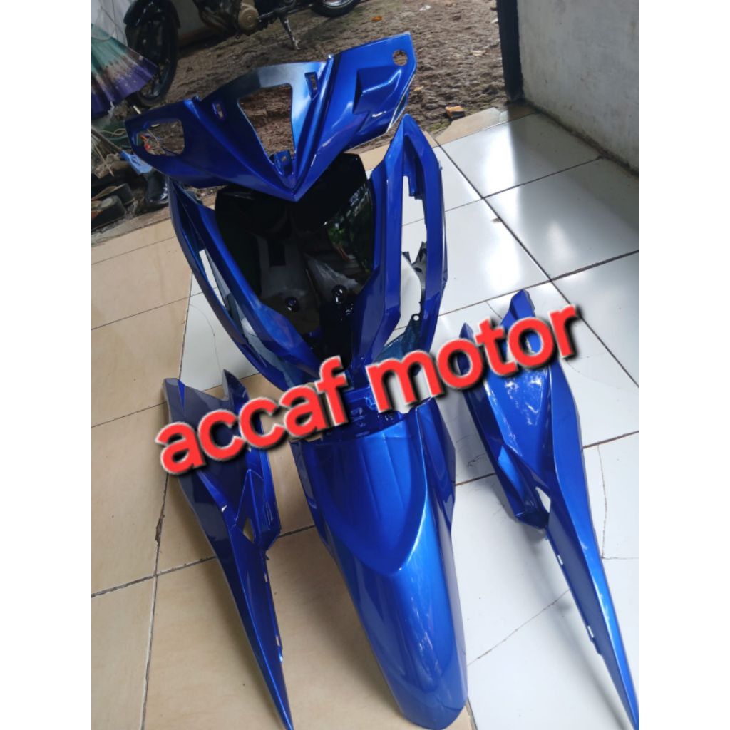 cover full body paket body halus honda vario kzr 125 old warna biru candy