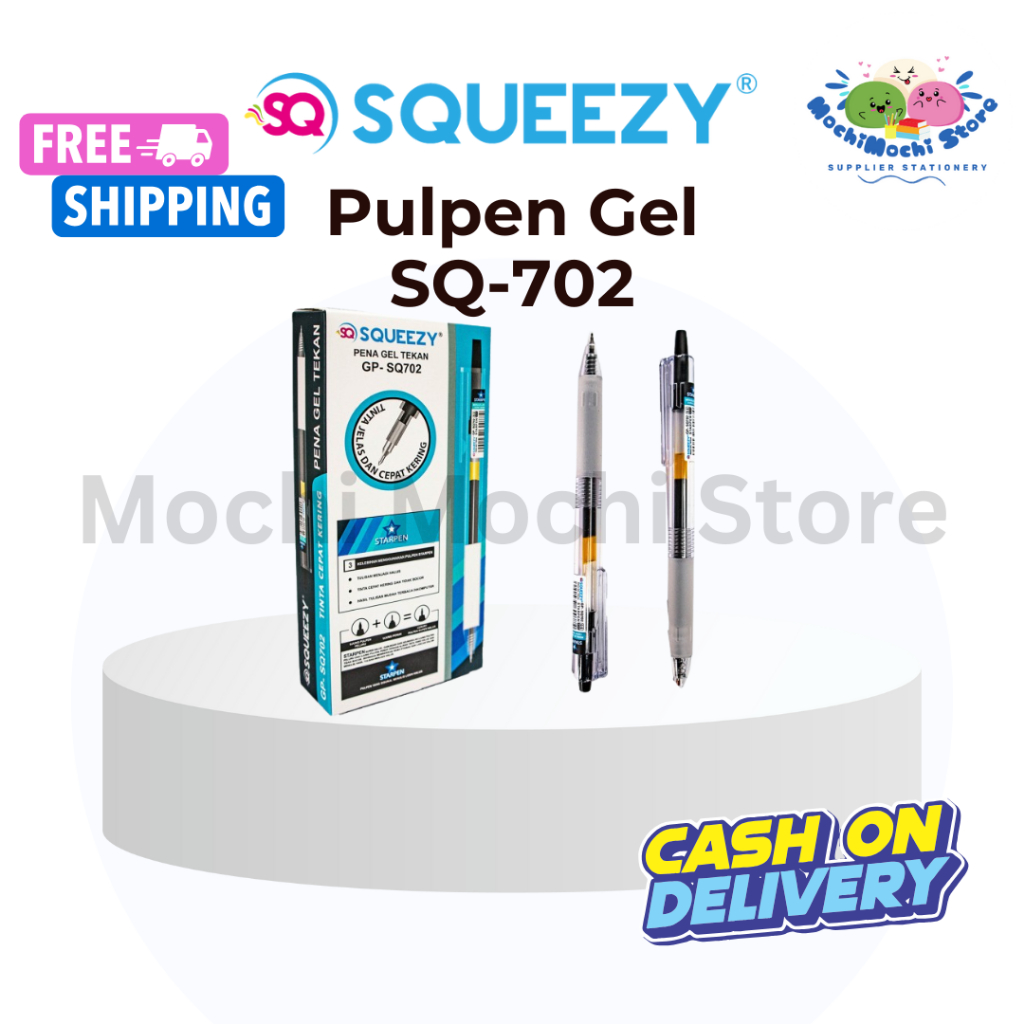 

HARGA GROSIR PER KOTAK/12 PCS Pulpen Gel SQUEEZY GP-SQ702 | Pulpen Gel | Gel Pen | Tip 0.5mm | Pulpen Gel SQUEEZY GPSQ-702 | Bolpen Gel | Bolpoin | Pulpen Gel Tekan | Pelpen Cetek