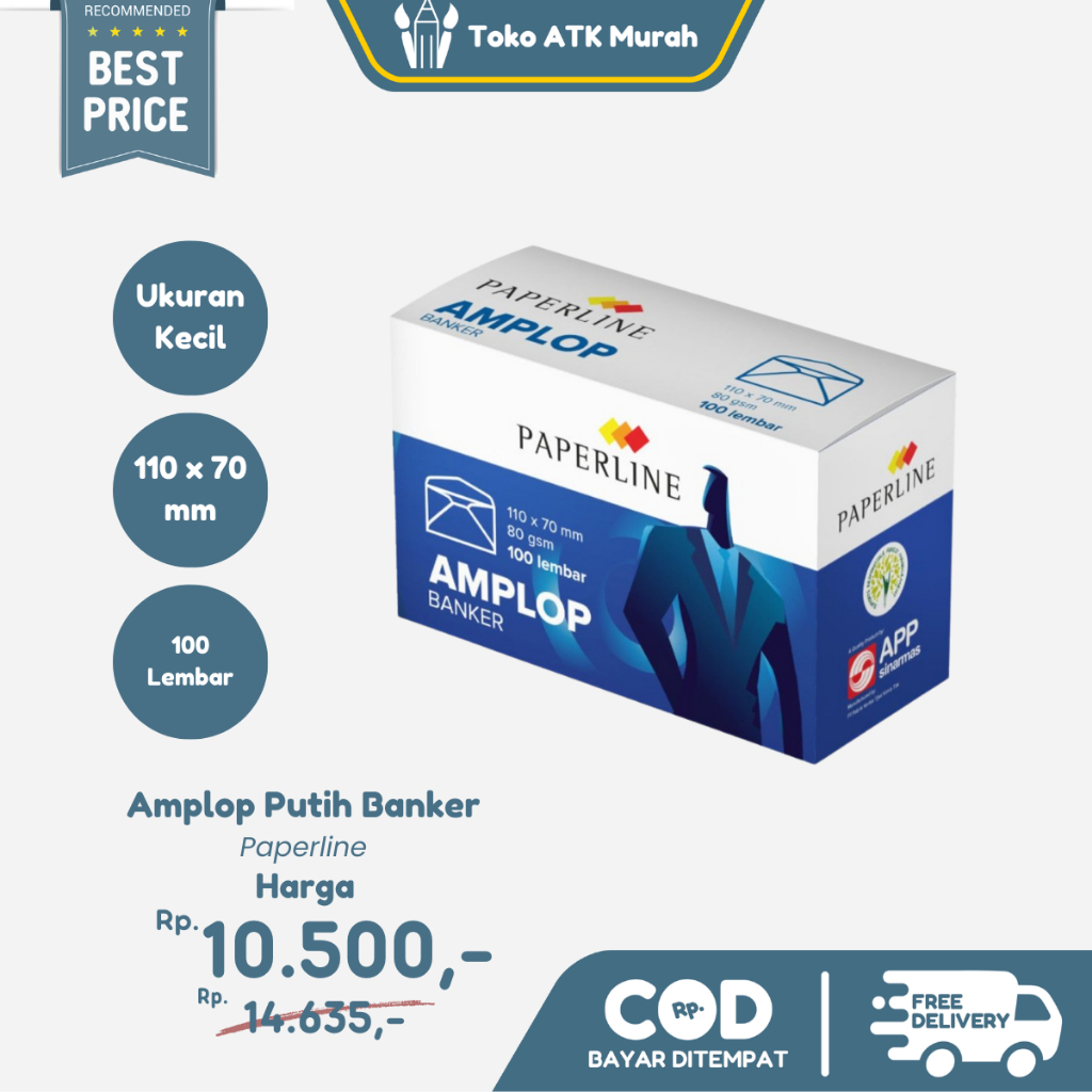 

Amplop Putih Saku Banker Paperline Uk. 70 x 110 mm - Amplop Visit