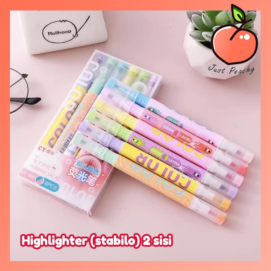 

Stabilo Pastel 1 Set Highlighter Buku 2 Sisi 6 PCS 12 Warna Journaling Stationery Anak Sekolah