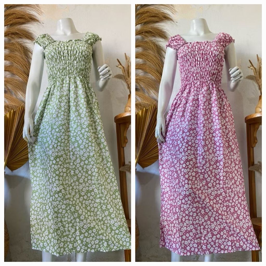 Dress Kerut Panjang | Daster Kerut Panjang | Dress Kerut Dada | Daste Bali