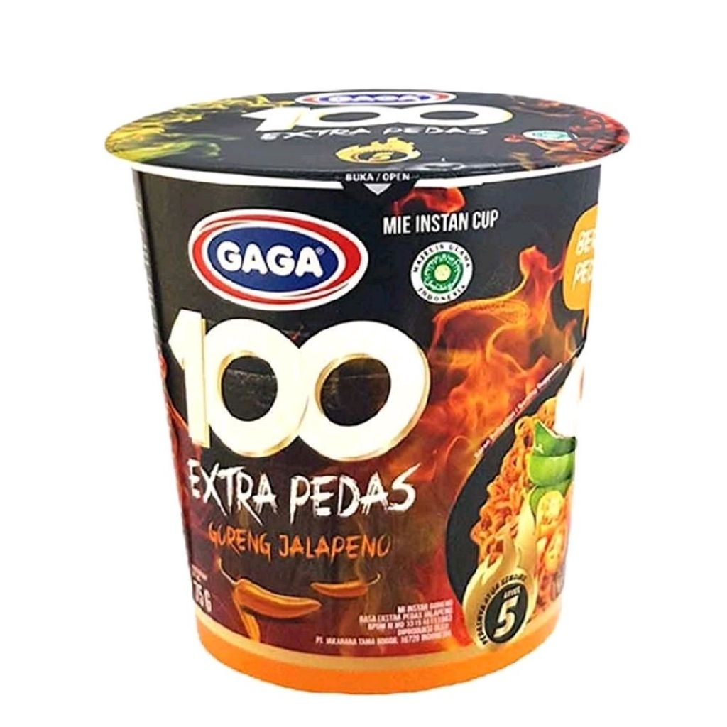 

Gaga 100 Mie instan Cup Extra Pedas Goreng Rasa Jalapeno isi 75 gram