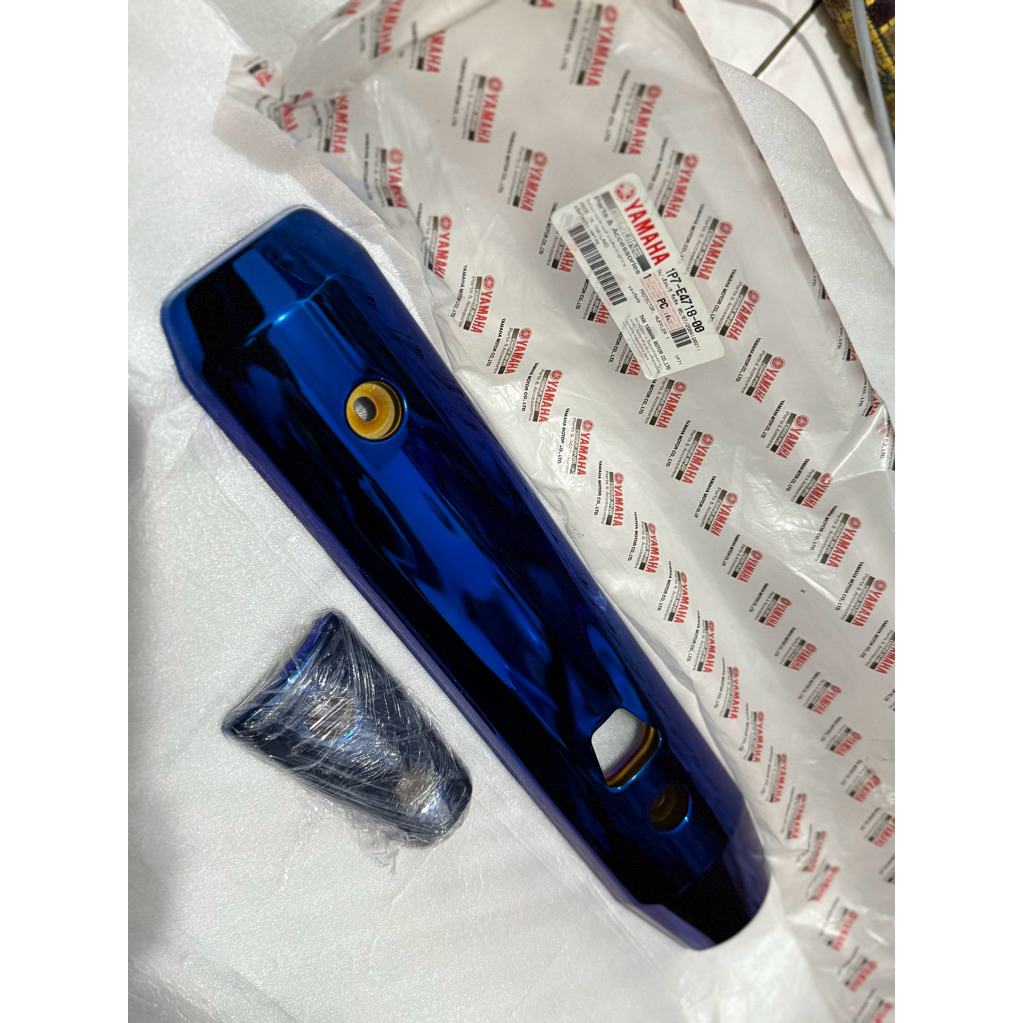 Tameng kenalpot ip7 Nouvo Z Thailand ORI new warna biru