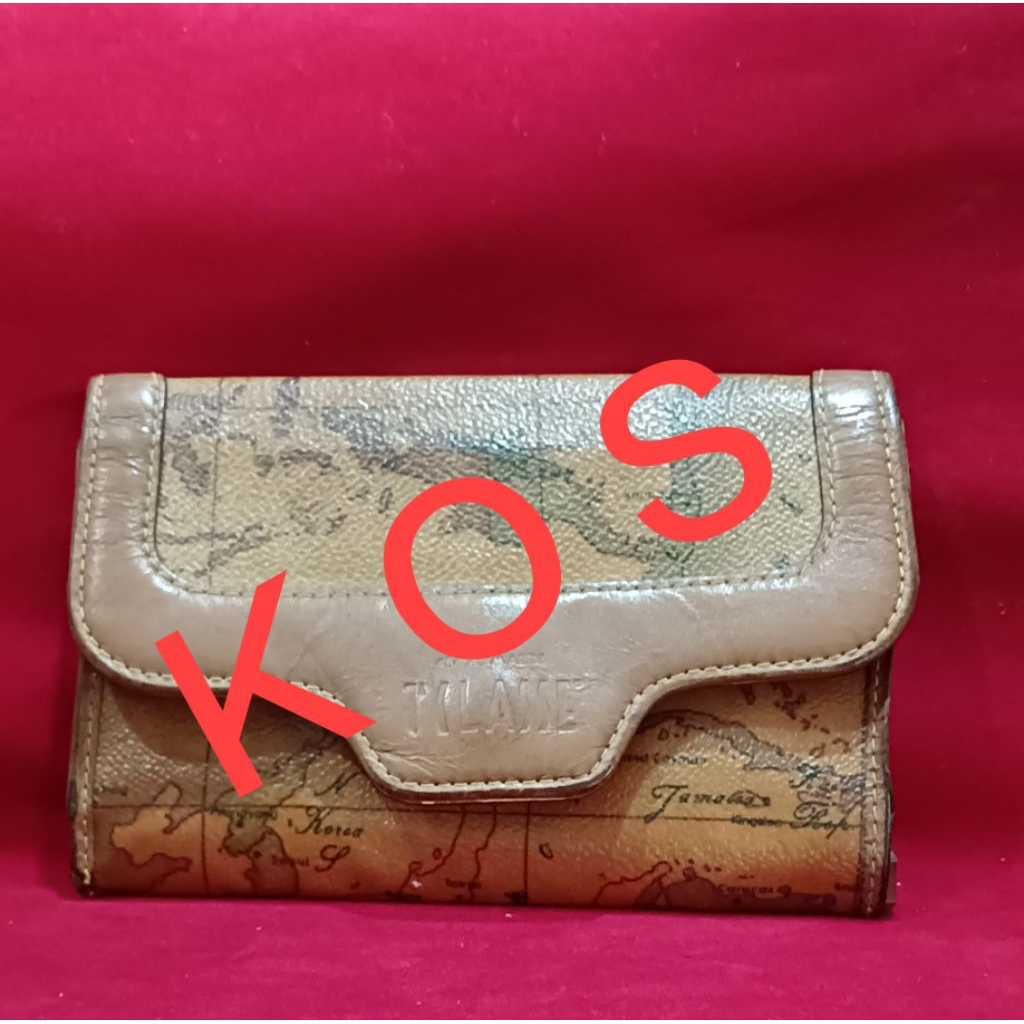 Alviero Martini Vintage Tilase Dompet kulit motif Peta